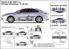 Rider Ochranné lišty bočných dverí, Mazda 6 II, 2007-2012, Sedan, Hatchback