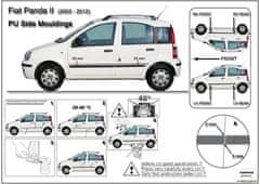 Rider Ochranné lišty bočných dverí, Fiat Panda, Fiat Panda. 2003-2012