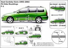 Rider Ochranné lišty bočných dverí, Seat Cordoba Vario, 1996-2002, Combi