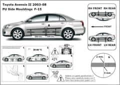 Rider Ochranné lišty bočných dverí, Toyota Avensis II, 2003-2009