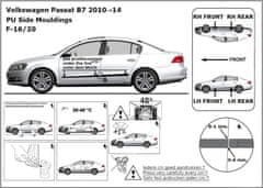 Rider Ochranné lišty bočných dverí, VW Passat B7, 2010-2014, Combi, Sedan