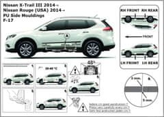 Rider Ochranné lišty bočných dverí, Nissan X-Trail III, 2013- ,