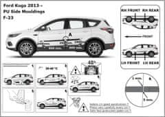 Rider Ochranné lišty bočných dverí, Ford Kuga II, 2012-2019