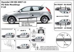 Rider Ochranné lišty bočných dverí, Hyundai i30, 2007-2012, Hatchback