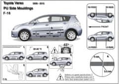 Rider Ochranné lišty bočných dverí, Toyota Verso, 2009-2012