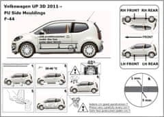 Rider Ochranné lišty bočných dverí, VW Up!, 2011-2019, 3 dvér.