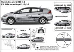 Rider Ochranné lišty bočných dverí, Honda Insight, 2009-2014