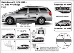 Rider Ochranné lišty bočných dverí, Dacia Logan MCV, 2013-2020