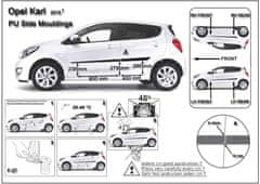 Rider Ochranné lišty bočných dverí, Opel Karl, 2015- ,