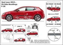 Rider Ochranné lišty bočných dverí, Seat Leon III, 2012-2020, Hatchback