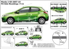 Rider Ochranné lišty bočných dverí, Mazda 2 III, 2007-2010