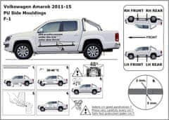 Rider Ochranné lišty bočných dverí, VW Amarok, 2009-2022