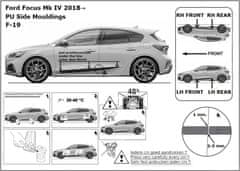 Rider Ochranné lišty bočných dverí, Ford Focus IV, 2018- , Hatchback, Combi