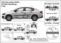 Rider Ochranné lišty bočných dverí, Fiat Tipo, 2016- , Sedan