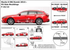 Rider Ochranné lišty bočných dverí, Mazda 6 III, 2012- , Combi