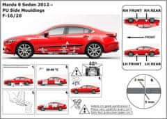 Rider Ochranné lišty bočných dverí, Mazda 6 III, 2012- , Sedan