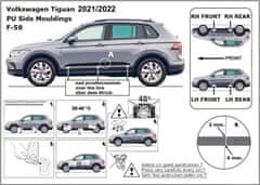 Rider Ochranné lišty bočných dverí, VW Tiguan, 2021- , po faceliftu