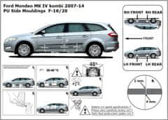 Rider Ochranné lišty bočných dverí, Ford Mondeo IV, 2007-2014