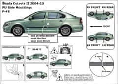Rider Ochranné lišty bočných dverí, Škoda Octavia II, 2004-2013
