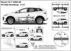 Rider Ochranné lišty bočných dverí, Mazda CX-7, 2006-2009