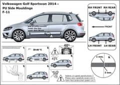 Rider Ochranné lišty bočných dverí, VW Golf Sportsvan, 2014-2020