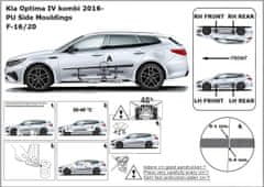 Rider Ochranné lišty bočných dverí, Kia Optima IV, 2015-2020