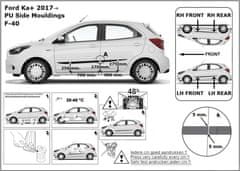 Rider Ochranné lišty bočných dverí, Ford Ka+ III, 2016- ,