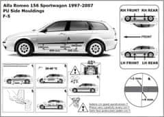 Rider Ochranné lišty bočných dverí, Alfa Romeo 156, 1997-2005, Combi, Sedan