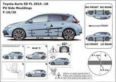 Rider Ochranné lišty bočných dverí, Toyota Auris II, 2015-2019, Hatchback