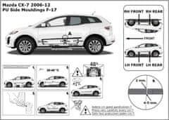 Rider Ochranné lišty bočných dverí, Mazda CX-7, 2010-2012
