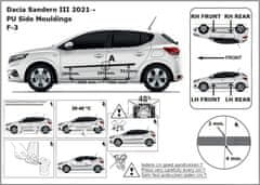 Rider Ochranné lišty bočných dverí, Dacia Sandero III, 2021-