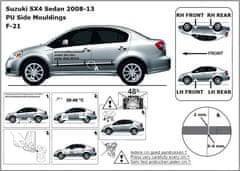 Rider Ochranné lišty bočných dverí, Suzuki SX4, 2008-2014, Sedan