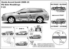 Rider Ochranné lišty bočných dverí, Honda Accord VIII, 2008-2015, Combi