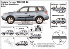 Rider Ochranné lišty bočných dverí, Subaru Forester III, 2008-2013