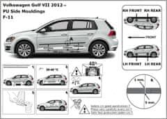Rider Ochranné lišty bočných dverí, VW Golf VII, 2012-2019, Hatchback