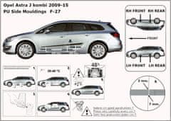 Rider Ochranné lišty bočných dverí, Opel Astra J, 2009-2015, Combi