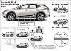 Rider Ochranné lišty bočných dverí, Lexus NX, 2014-2021