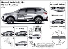 Rider Ochranné lišty bočných dverí, Hyundai Santa Fe IV, 2018-