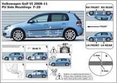 Rider Ochranné lišty bočných dverí, VW Golf VI, 2008-2012