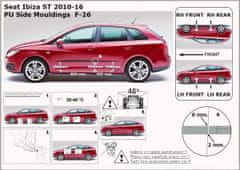 Rider Ochranné lišty bočných dverí, Seat Ibiza IV, 2010-2017, Combi