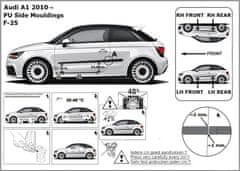 Rider Ochranné lišty bočných dverí, Audi A1, 2010-2018