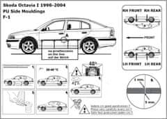 Rider Ochranné lišty bočných dverí, Škoda Octavia I, 1996-2010