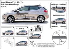 Rider Ochranné lišty bočných dverí, Ford Fiesta VII, 2017- , 5-dvéř.