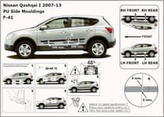 Rider Ochranné lišty bočných dverí, Nissan Qashqai, 2006-2013