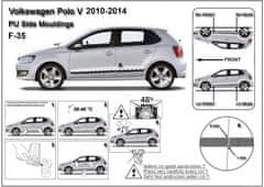 Rider Ochranné lišty bočných dverí, VW Polo V, 6C, 2009-2014