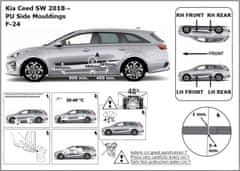 Rider Ochranné lišty bočných dverí, Kia Ceed III, 2018- , Hatchback, Combi