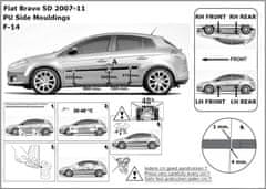 Rider Ochranné lišty bočných dverí, Fiat Bravo, 2007-2014