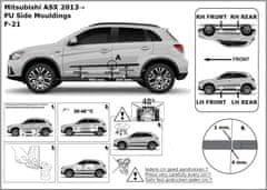 Rider Ochranné lišty bočných dverí, Mitsubishi ASX, 2013- , Facelift