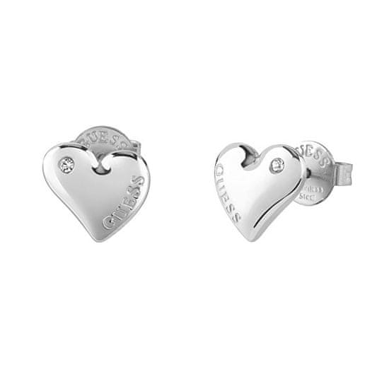 Guess Krásne oceľové náušnice kôstky Fluid Hearts JUBE02303JWRHT/U