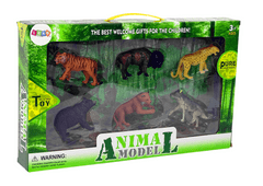 Lean-toys Sada figúrok afrických lesných zvierat Medveď Tiger